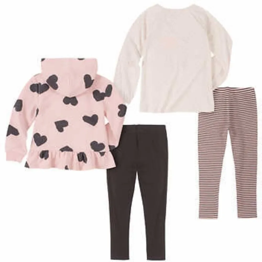 Kids Headquarters Kids' 4-piece Playwear Set Hearts